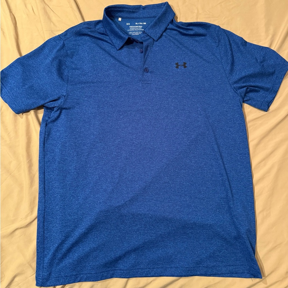Under Armour men’s royal blue xl polo shirt. Very good used condition.